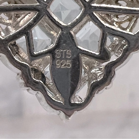 Sky Blue Topaz 14K YG Asscher Cut Sterling Silver Lever Back Earrings - Picture 12 of 14